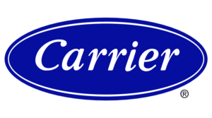 About us: Our blue oval logo with the word "Carrier" in white, proudly displays a registered trademark symbol, embodying our commitment to quality and innovation.